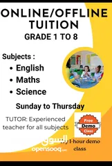  1 Experienced teacher having 10 years of teaching experience. English,Math and Science classes .