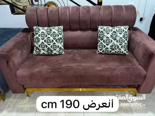  3 كنب شبه جديد ل 7 اشخاص ستة امتار ونص ( 650 cm)  مع الستارة