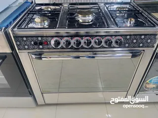  2 غاز ينوفيرسال الإيطالي 90 سم لون استيل روس انحاس 7 مفاتيح