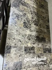  6 طاولة عائلية مرمر 4 كراسي