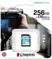  2 كرت ذاكرة لكميرات التصوير Kingston 256GB SDXC Canvas Go Plus 170MB/s Memory Card (SDG3/256GB)