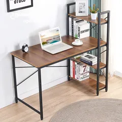  2 مكتب كمبيوتر من ايباما مع 4 رفوف يستخدم كطاولة لعب ودراس وعمل مع رفوف تخزين وهيكل عصري مصنوع من الخ