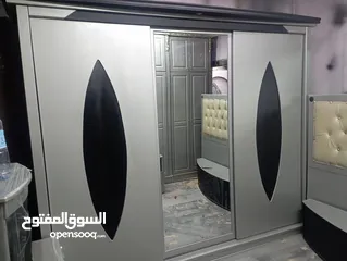  9 غرفه نوم ماستر تفصيل خشب لاتيه 18 لون مميز فضي واسود