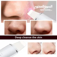  13 جهاز تنظيف البشرة بعمق بالموجات التراسونيك تنظيف الزيوان و الجلد سكن سكرابر Ultrasonic Skin Scrubber