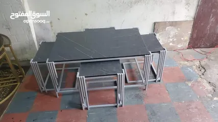  7 طرابيزات حديد باسعار مميزه لون ذهبي و فضي كل موديل الو سعر مختلف