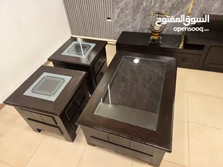  6 طقم طاولات موديل امريكي ج 3قطع تحفة فنيه خشب سويد بسعر مغري جدا