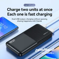  4 باور بانك شاحن محمول مميز VFan F04 Power Bank 10000mAh Dual Charging Devices