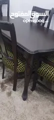  10 طاوله سفره خشب زان بالكامل 6 كراسي ضغط استعمال اشي بسيط جداً.. نظامها اثنين منهم ايدي ماستر