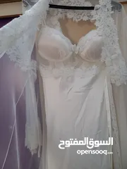  3 فستان ابيض عرايسي جديد بضاعه ميني مون فري سايز