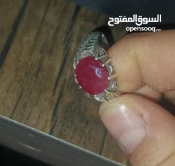  5 خاتم ياقوت افريقي فاخر ونادر جدا أنتيك صياغه درويش صياغه ثقيله جدا خاتم مارح تلاقي مثلو فضة 925
