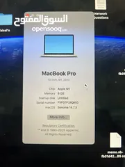  3 MacBook pro M1 2020 للبيع بحالة جيدة جداً مستعمل للدراسة مساحته 245