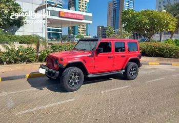  12 DHS 78000/= Jeep Wrangler Unlimited Rubicon 2018 Red 3.6L Auto مسرفس بالكامل