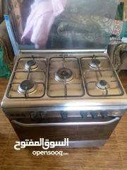  1 فرن غاز 5عيون  ستانلس