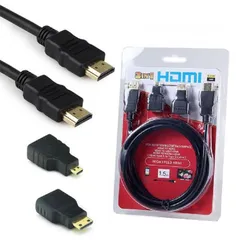  1 تحويلات 3in1 HDMI Cable To Mini Micro HDMI Adaptor Cable Kit HD 1.5M  Tablet PC