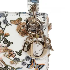  5 Christian Dior Micro Lady Dior with Small Trunk Multicolor Embroidered Calfskin Light Gold Hardware