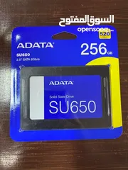  2 هارد دسك اس اس دي دي داخلي لأجهزة الكومبيوتر 256GB ADATA SU650 3D NAND 15X GAMING SSD