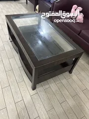  3 Glass top coffee table wooden
