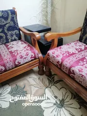  2 طقم مورس 7 مقاعد بحال ممتاز تب نظافه خشب زان ثقيل