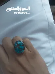  4 خاتم فيروز ايراني نيشابوري شجري عنكبوتي طبيعي natural nishapuri turquoise feroza ring