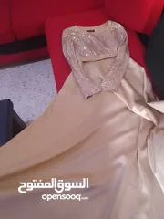  2 فستان طويل لون ذهبي