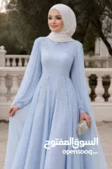  2 فستان سهرة ازرق سماوي