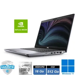  1 Dell Latitude 5411 14" Core i7 i7-10850H 10th 2.7GHz 16GB RAM - 512GB SSD NVIDIA GeForce MX250