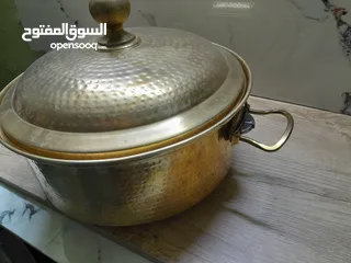  4 طنجرة نحاس نحاس صب ثقيلة حجم كبير سعة 7لتر وأكثر بحاله ممتازة جدا