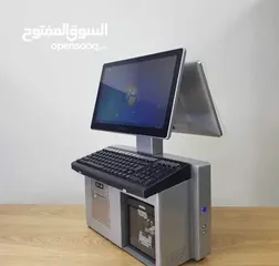  8 رفوف خشب وسلات محلات وأجهزة باركود
