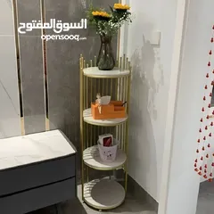  5 رف ملكي بخشب مطلي رخامي – لمسة فخامة ملوكية لبيتك  تصميم فااااخر من خشب مطلي رخامي أبيض 4 طوابق