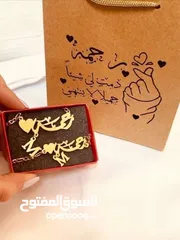  15 عرض الذهب والفضة  المطلي المكفول  *اسوارة + حلق + سنسال*  بالاسم اللي بتختاريه  مع كيس بعبارة