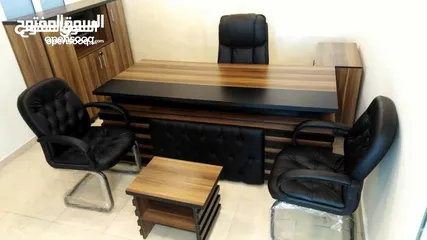  5 مكتب مدير مترين مع جانبية بادراج وطاولة