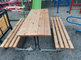  12 مقاعد حديقة ثلاثي فاخر حديد وخشب سويد مقاس متر ونص في 60 سم. خدمة التوصيل لجميع المحافظات
