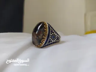  18 عقيق يمني مع فضه تركي عيار925