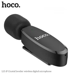  5 HOCO L15 iP Crystal lavalier wireless digital microphone مايك اصلي وايرلس  تايب سي / ابل