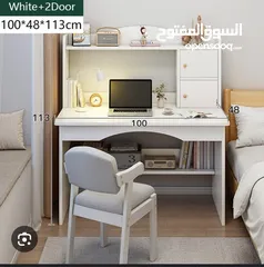  2 مكتب ورف كتب 2 في 1
