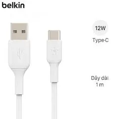  1 Belkin Boost Charge Usb-A To Usb-C Cable 1M White /// بيلكين كيبل شحن  1 متر لون ابيض ا