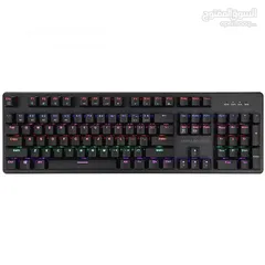  1 كيبورد جيمنج سلكي ميكانيكي ملون ABKONCORE K595 USB WIRED RGB MECHANICAL GAMING KEYBOARD BLUE SWITCH