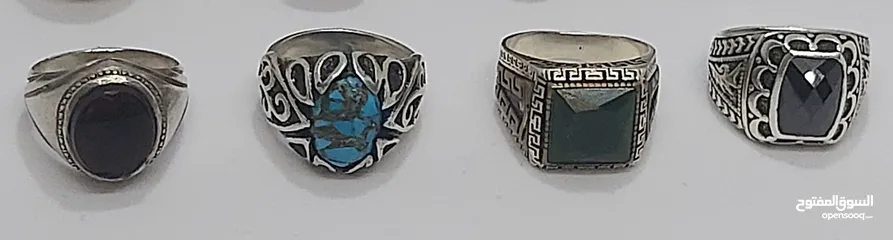  6 خواتم فضه 929 احجار كريمه و أوزان اغلبها خواتم ايرانيه ثقيله..
