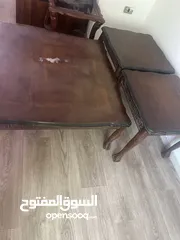  1 طاولة وسط زان مع جانبيات تنتين