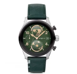  12 Luxury Digital Mont Blanc Smart Watch: Summit 3 Tri-Color Edition - Green Leather & Black Straps