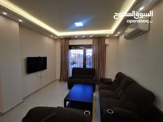  1 شقة مفروشة ارضيه  للايجار في منطقة عبدون .. مع ترس و كراج  / مساحة 120م