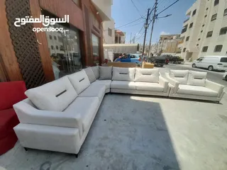  1 طقم كورنر فاخر جديد لغرفة جلوس او غرفة ضيوف حرف L مع ثنائية