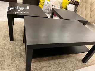  3 طقم طاولات ايكيا وطاولة تلفزيون استعمال خفيف