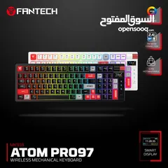  1 FANTECH MK918 ATOM PRO97 WIRELESS MECHANICAL GAMING KEYBOARD WHITE كيبورد فانتيك الجديد المميز