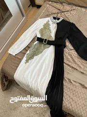  15 فستان ابيض و اسود ملبوس مره وحده بجنن عاللبس  بلبس لوزن 70 كيلو