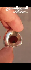  3 خاتم عقيق يماني احمرررر بلطخة زعفران
