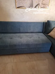  8 كنب زاويه حرف ل بلون تركواز انيق يتحول الى سرير كبير تصميم عملي وعصري بحاله شبه جديد للبيع بالمدينه