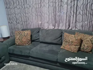  2 طقم كنب دنلوب قماش أمريكي خشب داخلي سويد ثلاثة وثنائيتين بسعر مغري