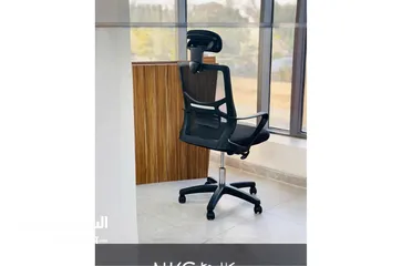  7 كرسي مكتب مريح، كرسي كمبيوتر شبكي بمسند ظهر مرتفع، ومسند رأس قابل للتعديل ومسند ذراع معدني، كراسي