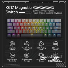  3 Redragon K617 FIZZ 60% Rapid Trigger Wired Magnetic switch Gaming Keyboard كيبورد
